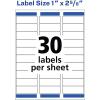 imageAvery Removable ID Labels Sure Feed Technology Removable Adhesive 1quot x 258quot 5 Packs 64603 750 labels