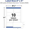 imageAvery Shipping Labels Sure Feed and Easy Peel Technology Glossy White Labels 2quot x 4quot Permanent Adhesive LaserInkjet 250 Total 6528One Size Pack of 5