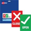 imageAvery Social Distancing Signs OpenClosed Green ampamp Red Surface Safe ID 4quot x 6quot 10 Removable Decals 83070Green  Red OpenClosed