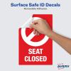 imageAvery Social Distancing Signs OpenClosed Green ampamp Red Surface Safe ID 4quot x 6quot 10 Removable Decals 83070Red Seat Closed