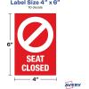 imageAvery Social Distancing Signs OpenClosed Green ampamp Red Surface Safe ID 4quot x 6quot 10 Removable Decals 83070Red Seat Closed