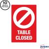 imageAvery Social Distancing Signs OpenClosed Green ampamp Red Surface Safe ID 4quot x 6quot 10 Removable Decals 83070Red Table Closed