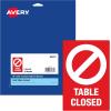 imageAvery Social Distancing Signs OpenClosed Green ampamp Red Surface Safe ID 4quot x 6quot 10 Removable Decals 83070Red Table Closed