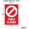 imageAvery Social Distancing Signs OpenClosed Green ampamp Red Surface Safe ID 4quot x 6quot 10 Removable Decals 83070Red Table Closed