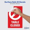 imageAvery Social Distancing Signs OpenClosed Green ampamp Red Surface Safe ID 4quot x 6quot 10 Removable Decals 83070Red Table Closed