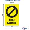imageAvery Social Distancing Signs OpenClosed Green ampamp Red Surface Safe ID 4quot x 6quot 10 Removable Decals 83070Yellow Seat Closed
