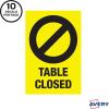 imageAvery Social Distancing Signs OpenClosed Green ampamp Red Surface Safe ID 4quot x 6quot 10 Removable Decals 83070Yellow Table Closed