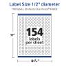 imageAvery TrueBlock Matte White Round Labels Sure Feed Technology 05quot Diameter 1540 Matte White Labels PrinttoTheEdge LaserInkjet Printable Great for Product Merchandising Stickers7 700 labels