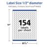 imageAvery TrueBlock Matte White Round Labels Sure Feed Technology 05quot Diameter 1540 Matte White Labels PrinttoTheEdge LaserInkjet Printable Great for Product Merchandising Stickers1 540 labels