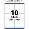 imageAvery Waterproof Printable Shipping Labels with Sure Feed 2quot x 4quot White 100 Blank Mailing Labels 155132 x 4