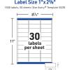 imageAvery Waterproof Sticker Labels for Printer  1quot x 258quot Mailing Labels Ultrahold Permanent Adhesive Laser Printers 1500 Printable Avery Address Label Sheets 5520One Size Pack of 5