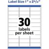 imageAvery Waterproof Sticker Labels for Printer  1quot x 258quot Mailing Labels Ultrahold Permanent Adhesive Laser Printers 1500 Printable Avery Address Label Sheets 5520One Size