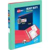 imageAvery HeavyDuty Dual Color 3 Ring Binder 12 Inch Slant Rings WhiteBlack View Binder 17880MintCoral