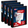 imageAvery HeavyDuty View 3 Ring Binders 1 Inch One Touch Slant Rings DuraHinge 14 Inch Wide Spine Customizable Clear Cover and Spine Black Binders 4Pack of 79868
