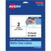 imageAvery Matte Clear Rectangle Labels 55quot x 85quot 50 Matte Clear Labels LaserInkjet Printable20 labels