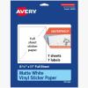 imageAvery Matte Clear Rectangle Sticker Sheets 85quot x 11quot 10 Matte Clear Labels LaserInkjet Printable LabelsVinyl