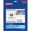 imageAvery Matte Clear Square Labels Sure Feed Technology 1quot x 1quot 480 Matte Clear Labels PrinttoTheEdge LaserInkjet Printable480 labels