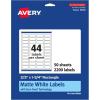 imageAvery Matte White Rectangle Labels Sure Feed Technology 23quot x 134quot 1100 Matte White Printable Labels2 200 Labels
