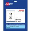 imageAvery Matte White Rectangle Labels Sure Feed Technology 2quot x 4quot 250 Matte White Printable Labels500 Labels