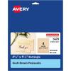 imageAvery Printable Postcards 425quot x 55quot Matte White 200 Blank Postcards for Inkjet Printers 8387Kraft Brown