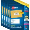 imageAvery Printable Shipping Labels with Sure Feed 2quot x 4quot Customizable Stickers White 250 Blank Mailing Labels Great for Mailing Shipping and More 52635 000 labels 5 Pack