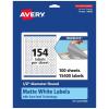 imageAvery TrueBlock Matte White Round Labels Sure Feed Technology 05quot Diameter 1540 Matte White Labels PrinttoTheEdge LaserInkjet Printable Great for Product Merchandising Stickers15 400 labels