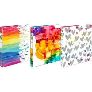 imageAvery  Amy Tangerine Designer Collection Binder 1 Inch Round Rings 175Sheet Capacity Rainbow Inkblot 28341Assorted