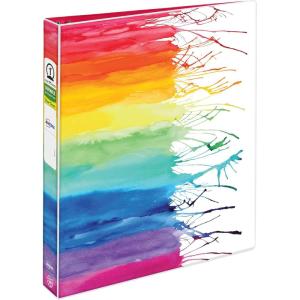imageAvery  Amy Tangerine Designer Collection Binder 1 Inch Round Rings 175Sheet Capacity Rainbow Inkblot 28341Multicolor