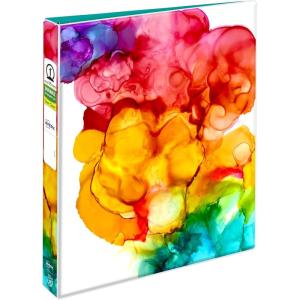 imageAvery  Amy Tangerine Designer Collection Binder 1 Inch Round Rings 175Sheet Capacity Rainbow Inkblot 28341Rainbow Inkbolt