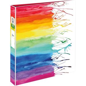 imageAvery  Amy Tangerine Designer Collection Binder 1 Inch Round Rings 175Sheet Capacity Rainbow Inkblot 28341Watercolor Rainbow