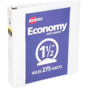 imageAvery Economy View 3 Ring Binder 15quot Round Rings 1 White Binder 05770