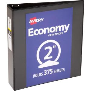 imageAvery Economy View 3 Ring Binder 2quot Round Rings 1 Black Binder 057811 Count Pack of 12