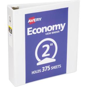 imageAvery Economy View 3 Ring Binder 2quot Round Rings 1 White Binder 057801 Count Pack of 1