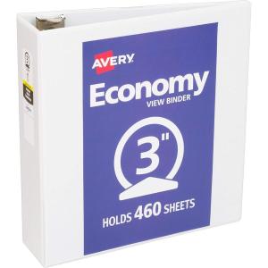 imageAvery Economy View 3 Ring Binder 3quot Round Rings 1 White Binder 05800White