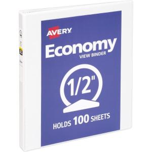 imageAvery Economy View 3 Ring Binders 1quot Round Rings 12 White Binders 0571105