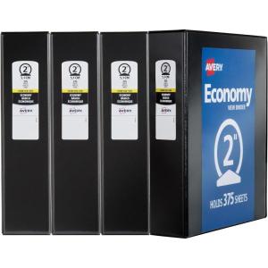 imageAvery Economy View 3 Ring Binders Homeschool Supplies Home Organization 1quot Round Rings 4 Black Binders 057102