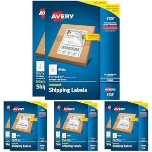 imageAvery HalfSheet Printable Shipping Labels 55quot x 85quot Customizable Stickers White 50 per Pack 100 Blank Mailing Labels Total Great for Mailing Shipping Organizing and More 2Pack of 812655 x 85 Pack of 4
