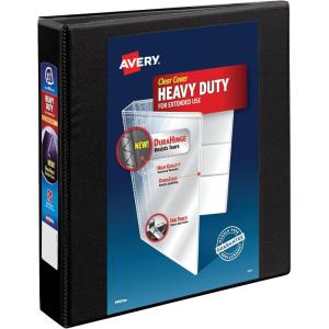 imageAvery HeavyDuty 15 Inch Binders 3 Ring View Binder 15 Inch EZD Ring Black Sturdy 7969515