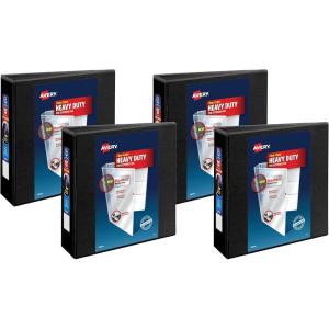 imageAvery HeavyDuty 15 Inch Binders 3 Ring View Binder 15 Inch EZD Ring Black Sturdy 796953 Pack of 4