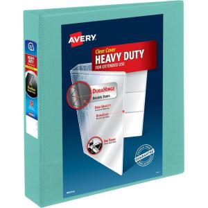 imageAvery HeavyDuty View 3 Ring Binder 15 Inch EZD Rings Great for Portfolios Office School Notebooks and More 1 Mint Binder 79271Mint