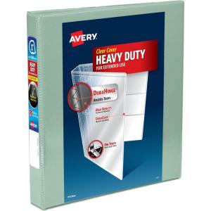 imageAvery HeavyDuty View 3 Ring Binder 15 Inch One Touch Slant Rings 375Sheet Capacity DuraHinge 21 Inch Wide Spine Customizable Clear Cover and Spine 1 Pastel Sage Green Binder 79819Sage