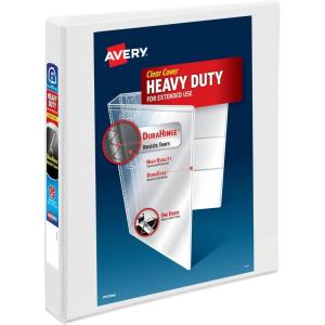imageAvery HeavyDuty View 3 Ring Binder 1quot One Touch EZD Rings 275Sheet Capacity 14 Inch Wide Spine Great for Home School Supplies Office or Organization Needs 1 White Binder 79199White