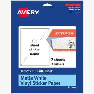 imageAvery Matte Clear Rectangle Sticker Sheets 85quot x 11quot 10 Matte Clear Labels LaserInkjet Printable LabelsVinyl