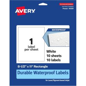 imageAvery Matte Clear Rectangle Sticker Sheets 85quot x 11quot 10 Matte Clear Labels LaserInkjet Printable LabelsWaterproof Film