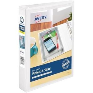 imageAvery Mini Protect and Store View 3 Ring Binder 1 Inch Round Rings 1 White Binder 230111 Pack of 12