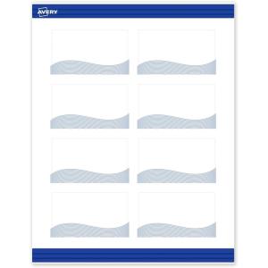 imageAvery Printable Rectangle Cards Sure Feed Technology Double Black Border Design 2quot x 35quot Matte White Cardstock LaserInkjet 80 Total Great for Business PromotionBlue Waves