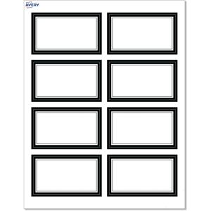 imageAvery Printable Rectangle Cards Sure Feed Technology Double Black Border Design 2quot x 35quot Matte White Cardstock LaserInkjet 80 Total Great for Business PromotionDouble Black Border