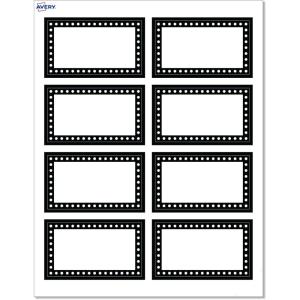 imageAvery Printable Rectangle Cards Sure Feed Technology Double Black Border Design 2quot x 35quot Matte White Cardstock LaserInkjet 80 Total Great for Business PromotionBlack  White Polka Dots
