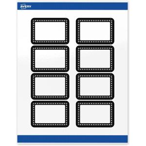 imageAvery Printable Rectangle Labels Double Black Border 2quot x 3quot Glossy White Rectangle Labels Permanent LaserInkjet 80ct Great for Product MerchandisingBlack  White Polka Dots
