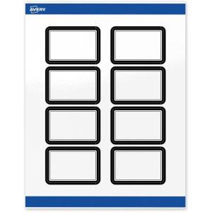 imageAvery Printable Rectangle Labels Double Black Border 2quot x 3quot Glossy White Rectangle Labels Permanent LaserInkjet 80ct Great for Product MerchandisingDouble Black Border